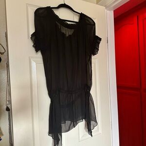 Elegant Black Sheer Women's Top